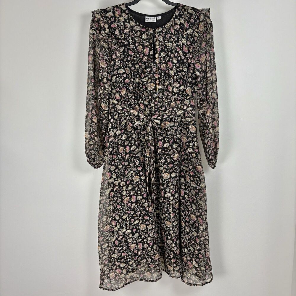 Wobbly Walk Maternity Midi Dress (Sz M) Nursing Friendly Floral Party Casual